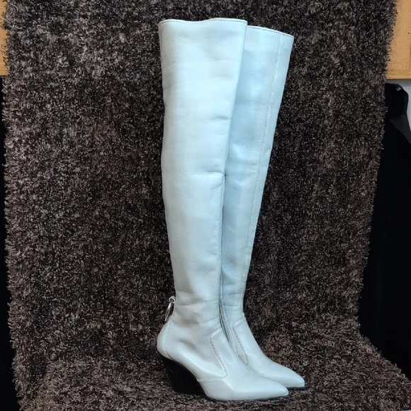 Jeffrey Campbell Light Grey Over-the-Knee Boots - Picture 1 of 7
